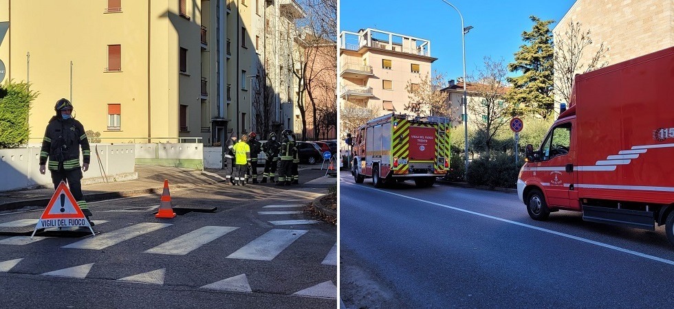 Fuga di gas in via Fratelli Fontana a Trento, chiusa la strada